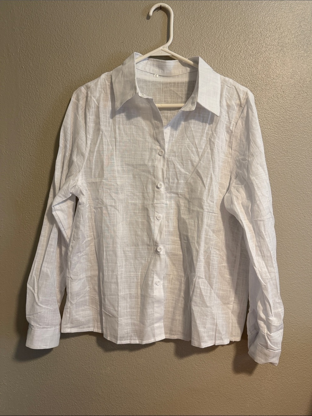 Classic White Button-Down Men's Shirt